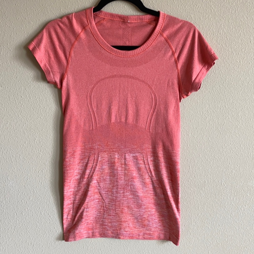 Salmon Lululemon swiftly tech short sleeve shirt